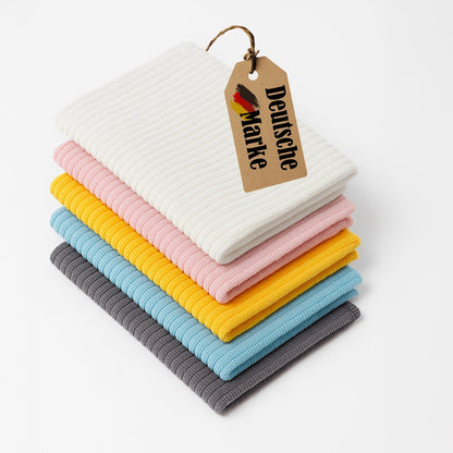 Wohlfy 5er Set Mikrofasertücher in Weiß, Rosa, Gelb, Blau und Grau