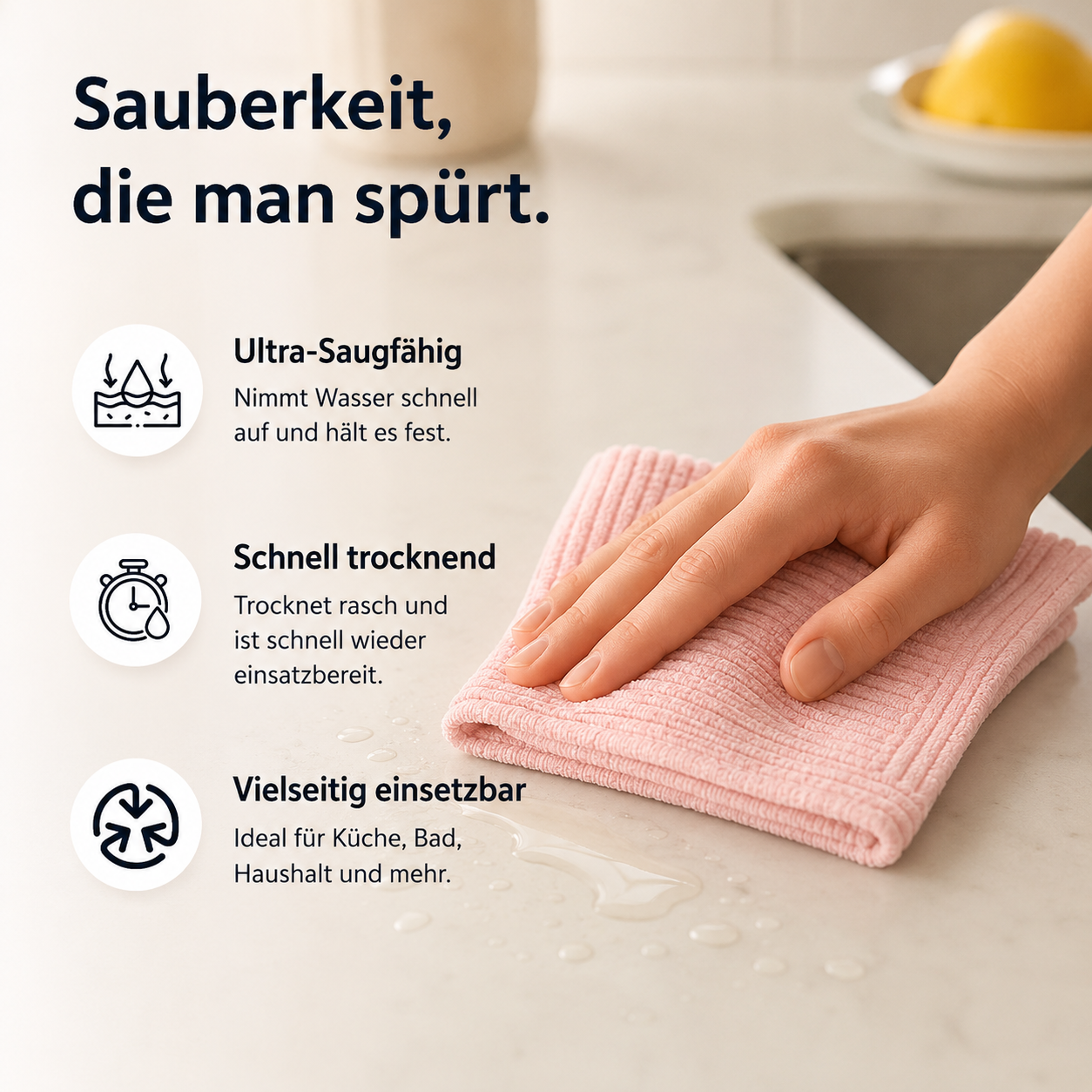 Wohlfy Mikrofasertücher: ultra-saugfähig, schnell trocknend und vielseitig einsetzbar